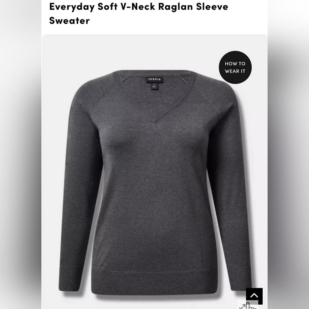 Torrid Everyday Soft V-Neck Raglan Sleeve Sweater